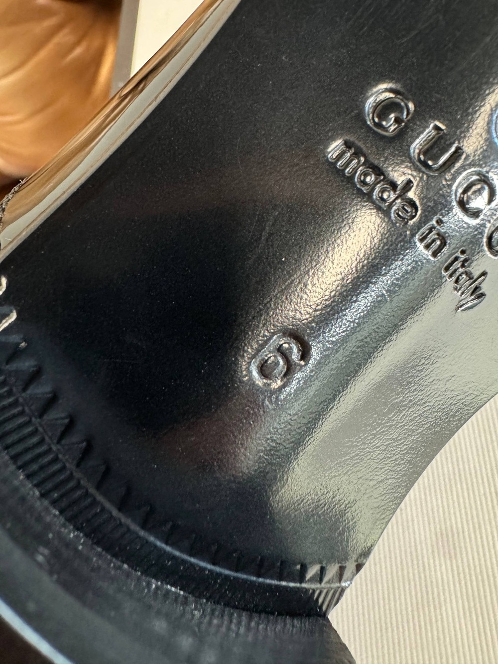 Gucci Worsh Patent Leather Derby Dress Black Made in Italy Shoes Oxfords SZ 6.00 - Picture 8 of 10